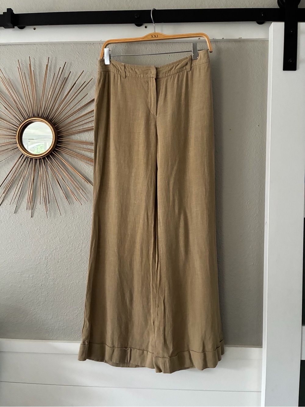 Akris Wide-Leg Linen-Blend Pants in Tan